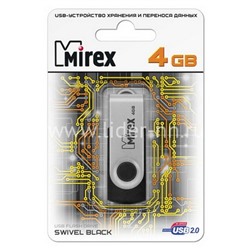 USB Flash 4GB Mirex SWIVEL BLACK