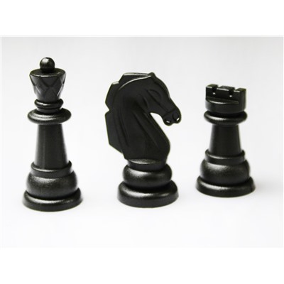 Шашки-шахматы в серой пластиковой коробке (малые)