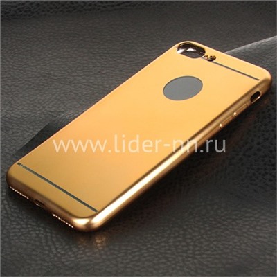 Задняя панель для iPhone7 Plus/8 Plus Силикон металлик2 с вырезом под логотип (золото)