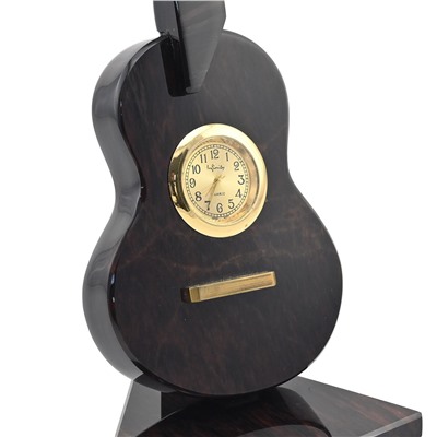 Часы из обсидиана темного "Гитара" 120*115*265мм.