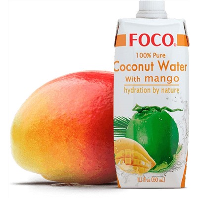 Кокосовая вода Foco, 330 мл c Манго