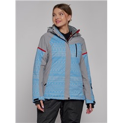 Горнолыжная куртка женская зимняя голубого цвета 2272Gl