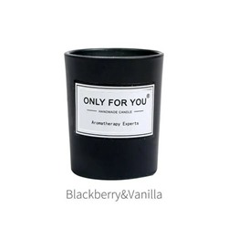 ONLY FOR YOU Handmade candle BLACKBERRY & VANILLA (Свеча ароматическая ЧЕРНАЯ СМОРОДИНА И ВАНИЛЬ, высота 6 см.), 1 шт.