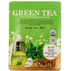 EKEL Маска тканевая д/лица с экстр.зел.чая  Green tea Ultra Hydrating 25мл