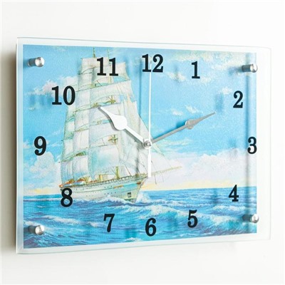 Часы настенные, серия: Море, "Корабль", 25х35  см, микс
