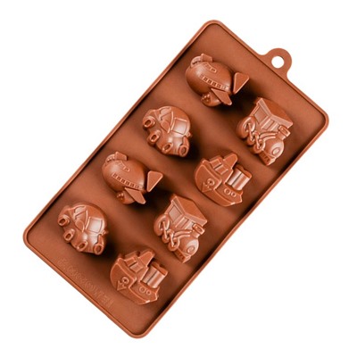 Форма силиконовая для шоколада «Транспорт», 8 ячеек