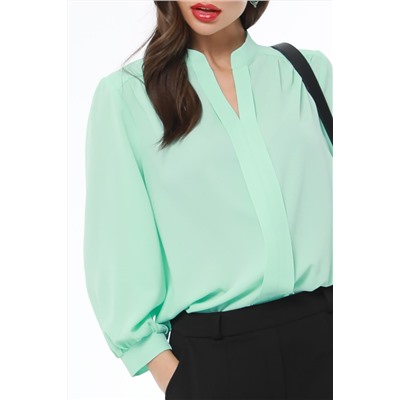 Блузка нежно-мятного цвета с v-образным вырезом Шарлиз, дива