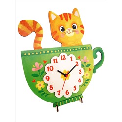 Настенные детские часы "Кот в чашке" арт.8635