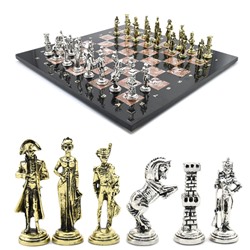 Шахматы с металлическими фигурами "Наполеон", 400*400мм