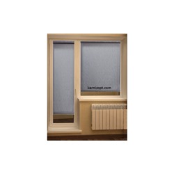 Рулонные шторы для балконной двери (серые)