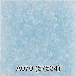 Бисер круглый 1 10/0 2.3 мм 5 г 1-й сорт A070 голубой/меланж (57534) Gamma