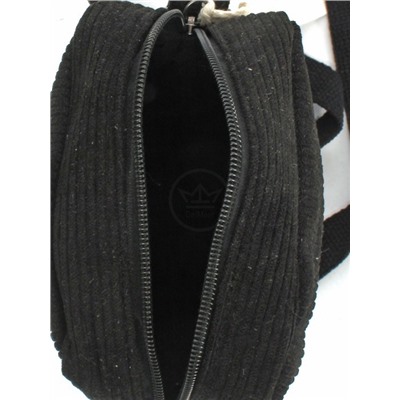 Сумка текстиль LIU-000 (кроссбоди) -mpl,  1отд,  плечевой ремень,  вельвет черный 254092