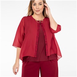 Блуза, текстиль, бордовый