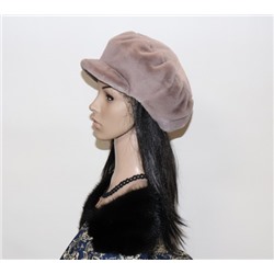 Женская шапка "Кепочка" экомех, цвет кофе