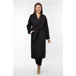 01-11206 Пальто женское демисезонное (пояс) Пальтовая ткань черный