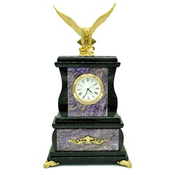 Часы из чароита и долерита "Орел" 150*75*290мм
