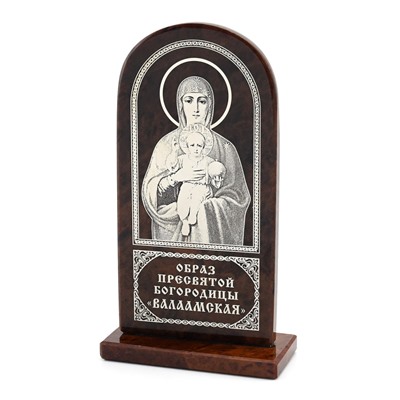 Икона из обсидиана "Валаамская икона Божией матери" 70*30*125мм