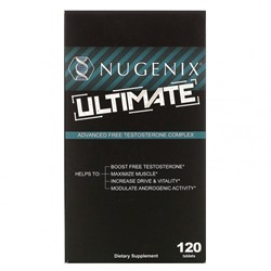 Nugenix, Ultimate, улучшенный комплекс свободного тестостерона, 120 таблеток
