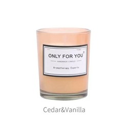 ONLY FOR YOU Handmade candle CEDAR & VANILLA (Свеча ароматическая КЕДР И ВАНИЛЬ, высота 6 см.), 1 шт.
