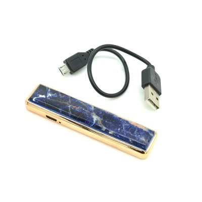 Сувенирная зажигалка USB с накладкой из содалита