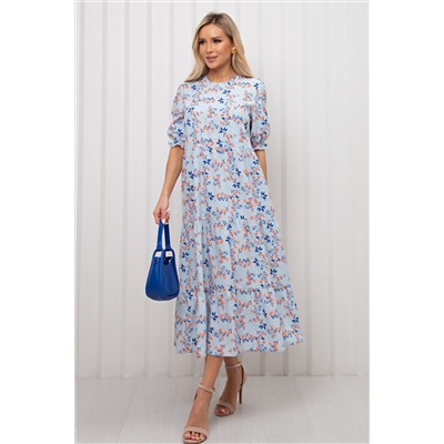 Платье длинное голубого цвета с цветочным принтом Мэдисон №9