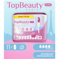 TOP BEAUTY PARIS Прокладки гигиен.INTENSIVE Драй 4капли 11шт АКЦИЯ! СКИДКА 10%