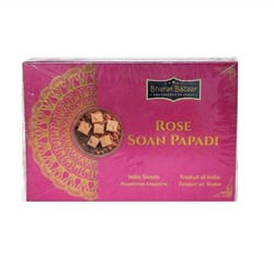 ROSE Soan Papdi, Bharat Bazaar (Соан Папди со вкусом РОЗЫ, индийские сладости из нутовой муки, Бхарат Базар), 250 г.