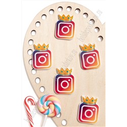 Кабошон-вырубка "Instagram" 2,5*3,3 см (10 шт) SF-5905