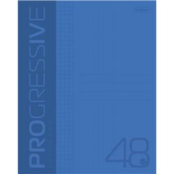 Тетрадь  48л клетка пластиковая обложка "PROGRESSIVE" Синяя (064883) Хатбер