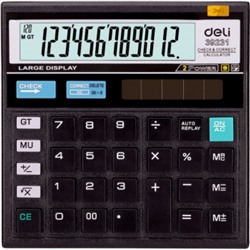 Калькулятор 12 разрядов E39231 129,4х129х26,5 мм черный (1549398) Deli