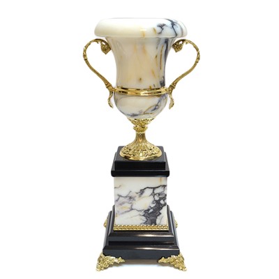 Ваза-Кубок мрамор с литьем из бронзы "Медичи" 140*140*365мм