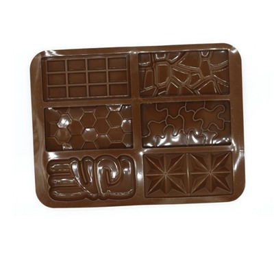 Форма силиконовая для шоколада «Плитка фактура 6 в 1»
