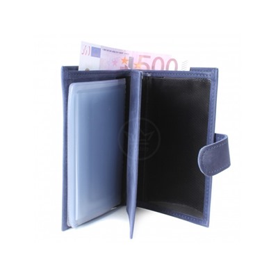 Обложка для авто+паспорт-Croco-ВП-1032  (с хляст, 5 внут карм, двойн стенка)  натуральная кожа синий крек (217)  211534