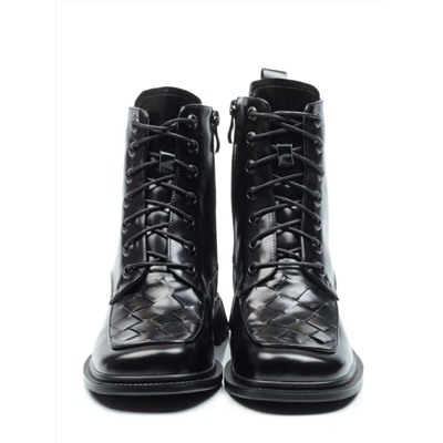 CYY11-1 BLACK Ботинки демисезонные женские (натуральная кожа, байка) размер 36