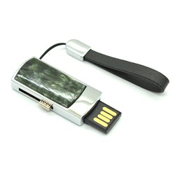 USB флеш карта на 32GB с серафинитом, серебристая