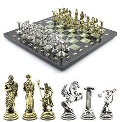 Шахматы подарочные с металлическими фигурами "Дискобол", 250*250мм