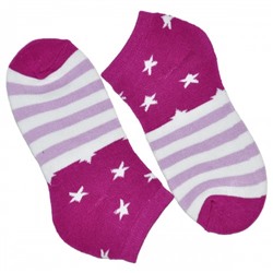 Носки женские, короткие "Звезды и полосы" (фиолетовый)