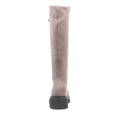M06 GREY Ботинки демисезонные женские высокие (натуральная кожа, велюр, байка) размер 39