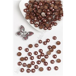 Бусинки половинки под жемчуг 10 мм 50 гр (SF-1448) шоколадный №554