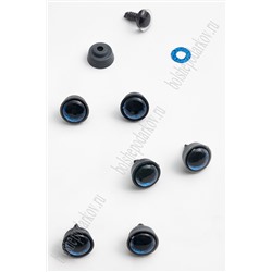 Фурнитура "Глазки для игрушек" 12 мм, с заглушками (20 шт) SF-6093, синий №1