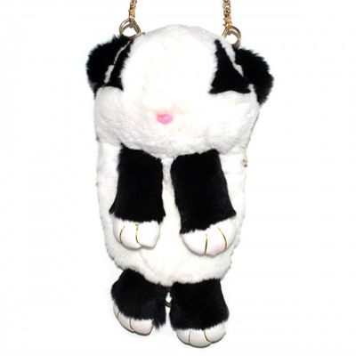 Меховая сумка рюкзак "Панда"