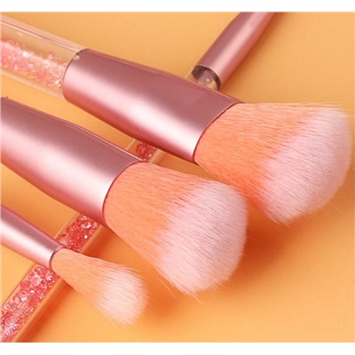 15%SALE! Набор кистей для макияжа 7 штук, в косметичке. Цвет Розовый + персиковый.