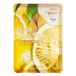 3W CLINIC Маска тканевая д/лица  с экстр.лимона  Fresh Lemon Sheet mask 23л АКЦИЯ! СКИДКА 5%