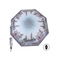 Зонт женский ТриСлона-L 3844 А,  R=58см,  суперавт;  8спиц,  3слож,  набивной,  "Эпонж",  Лондон 235264