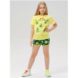 Пижама Футболка+шорты Good moning / Желтая