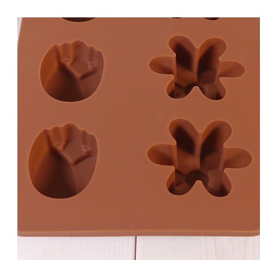 Форма силиконовая для шоколада "Тюльпан и ромашка" 20*10 см, 8 ячеек