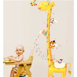 Наклейка на стену Забавный жираф ростомер