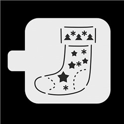 Трафарет "Рождественский носок-звёздочки", 12*12 см