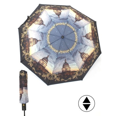 Зонт женский ТриСлона-880/L 3880,  R=55см,  суперавт;  8спиц,  3слож,  коричн/желтый  (собор)  248450
