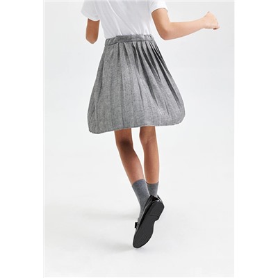 Практичная трикотажная плиссированная юбка с узором гленчек для девочки